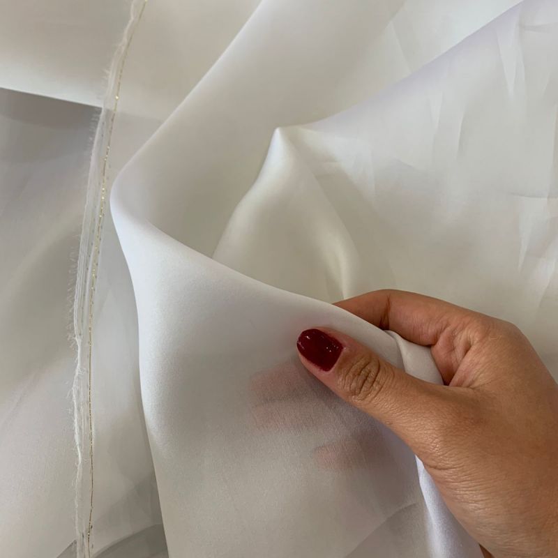 Tecido Gazar De Seda Branco • Conexão Tecidos