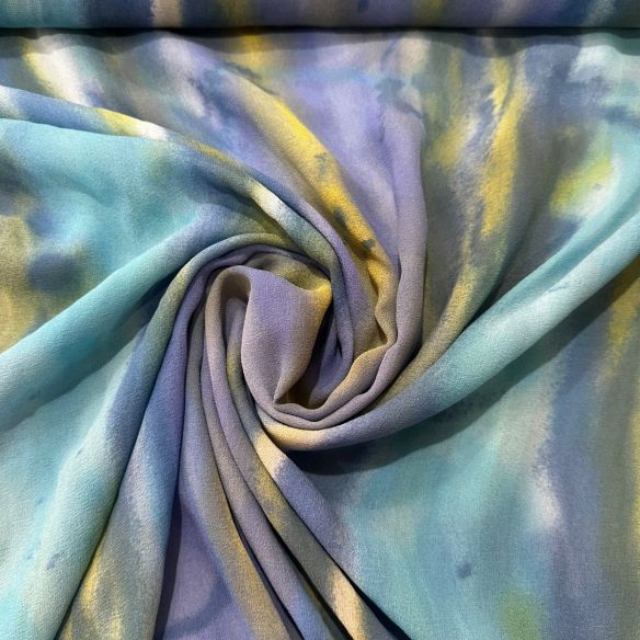 TECIDO GEORGETE DE SEDA PURA ORLA AZUL • Conexão Tecidos