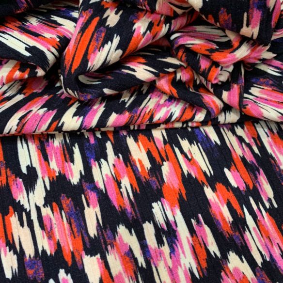 Tecido Malha Canelada Estampada Xv • Conexão Tecidos