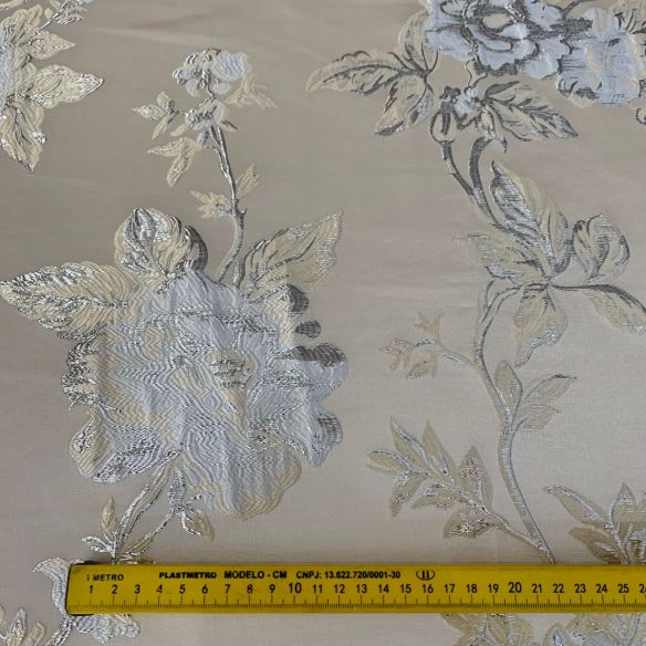 Tecido Jacquard Brocado Exclusivo Gold & Silver • Conexão Tecidos