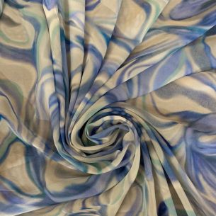 Tecido Musseline De Viscose Marmore Blue Colors • Conexão Tecidos
