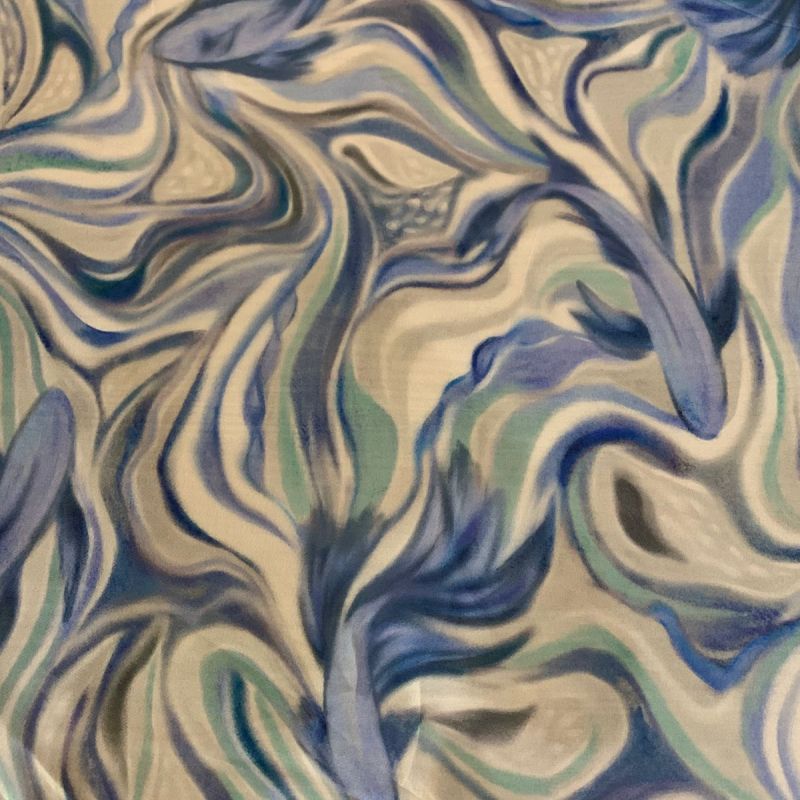 Tecido Musseline De Viscose Marmore Blue Colors • Conexão Tecidos