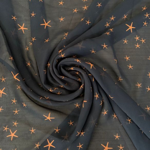 Tecido Musseline De Viscose Estampada Star • Conexão Tecidos