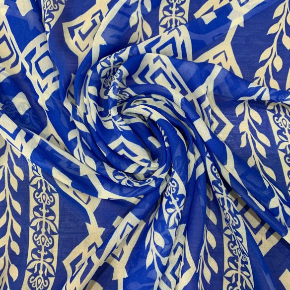 Tecido Musseline De Viscose Estampada Geométrica • Conexão Tecidos