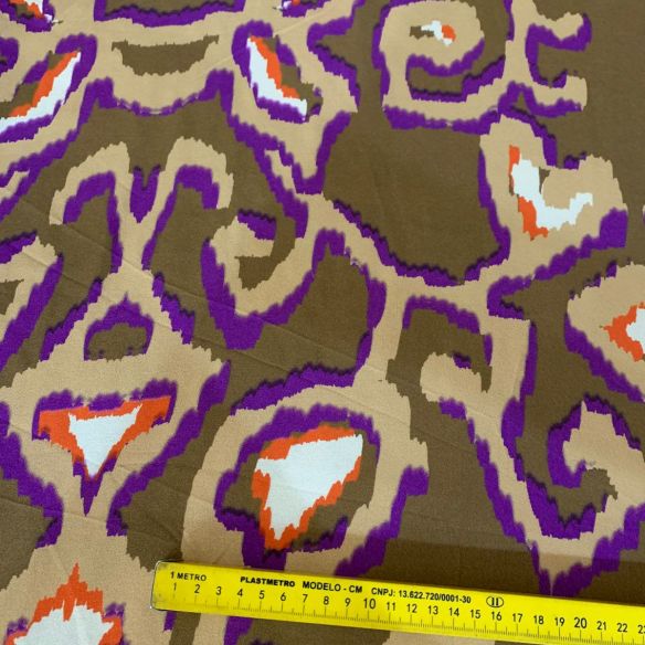 Tecido Crepe De Viscose Estampado African • Conexão Tecidos