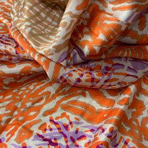 Tecido Viscose Premium Acetinada Estampada Simétrico • Conexão Tecidos