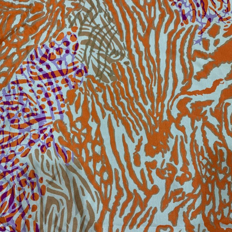 Tecido Viscose Estampada Acetinada Premium Simétrico • Conexão Tecidos