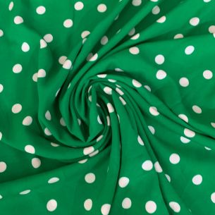 TECIDO VISCOSE ESTAMPADA POÁ VERDE • Conexão Tecidos