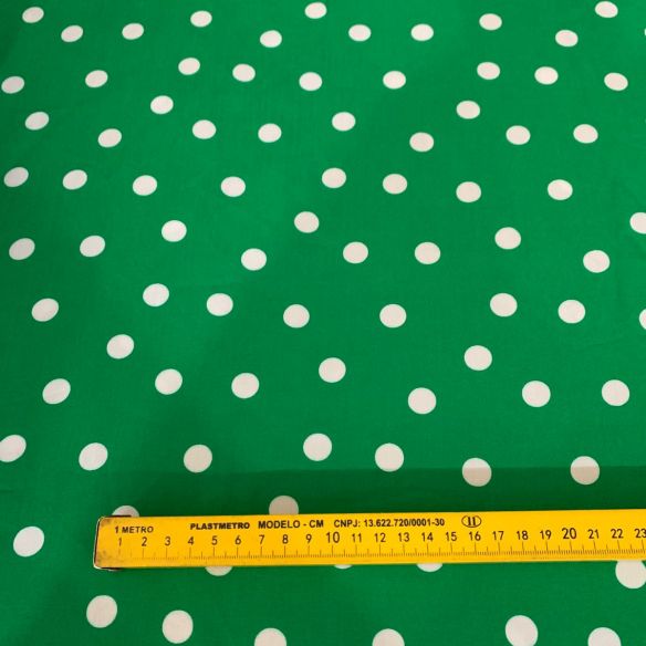 TECIDO VISCOSE ESTAMPADA POÁ VERDE • Conexão Tecidos