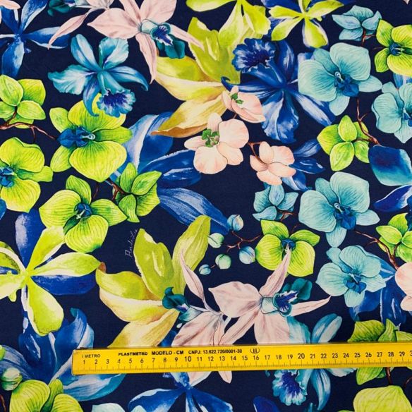 Tecido Malha Fluity Estampado Floral • Conexão Tecidos