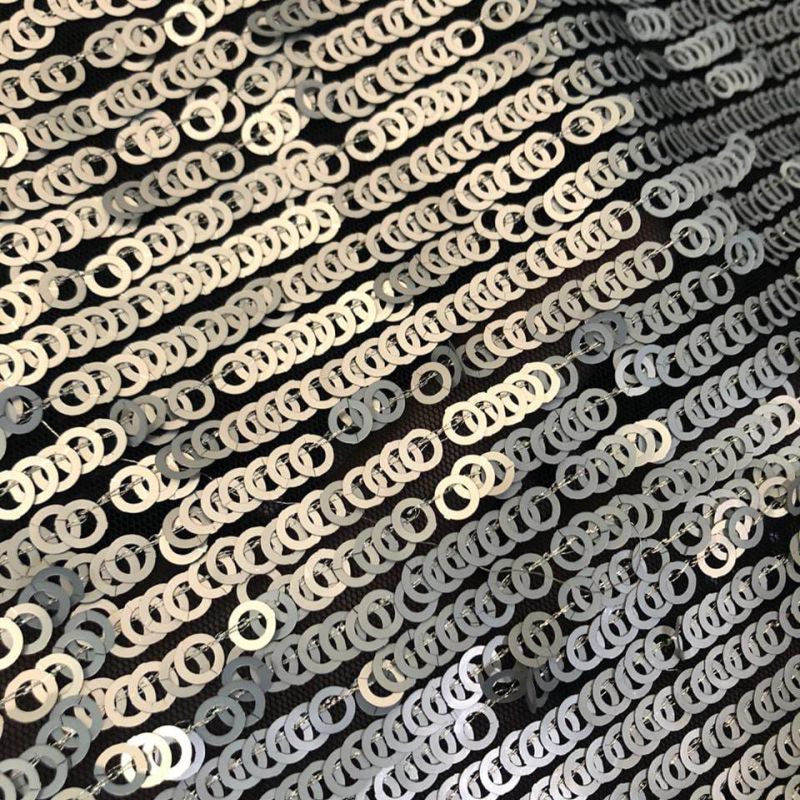 Tecido Paetê Prateado • Conexão Tecidos