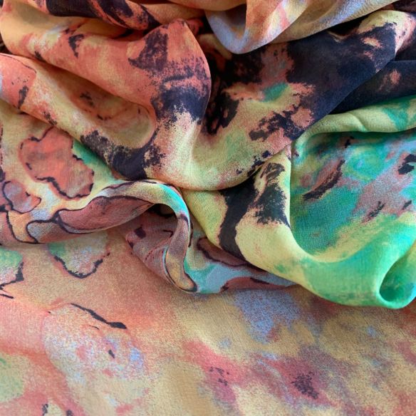 Tecido Musselina De Seda Estampada Mml • Conexão Tecidos