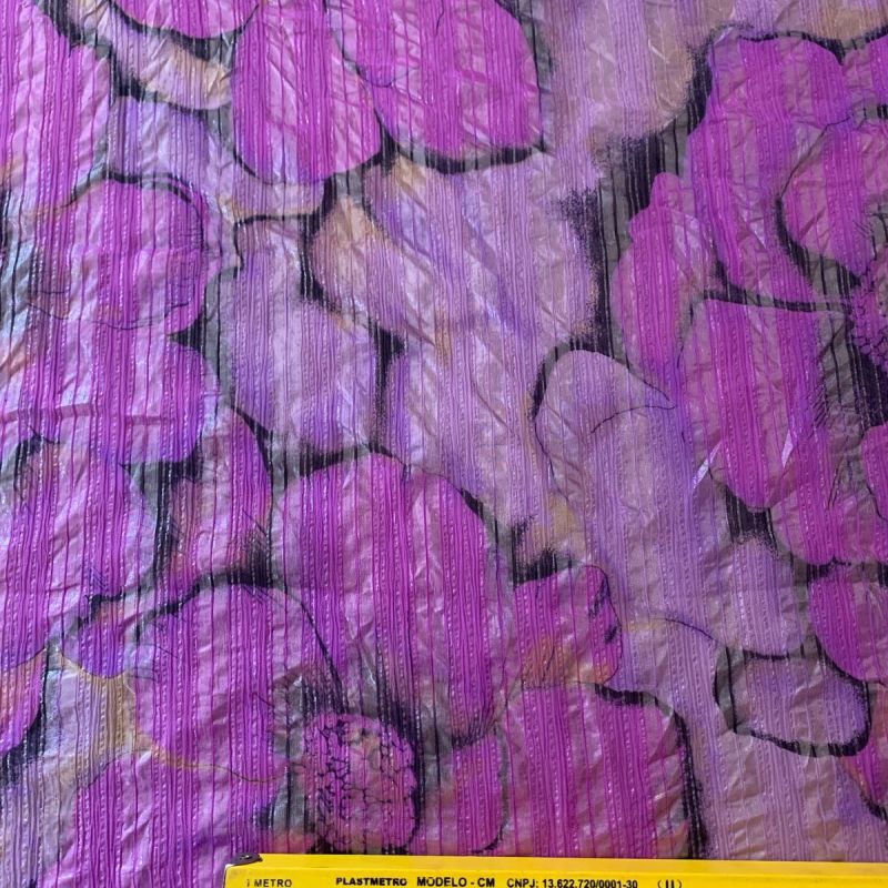 Tecido Chiffon De Seda Foil Magnólia Rosa Imperial • Conexão Tecidos