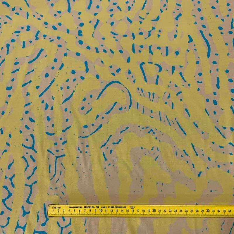 TECIDO CREPE DE CHINE YELLOW ART • Conexão Tecidos