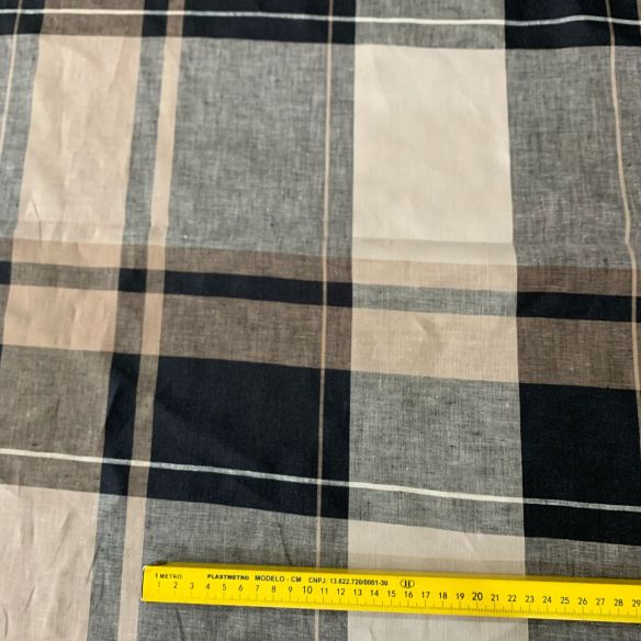 TECIDO LINHO PURO XADREZ • Conexão Tecidos