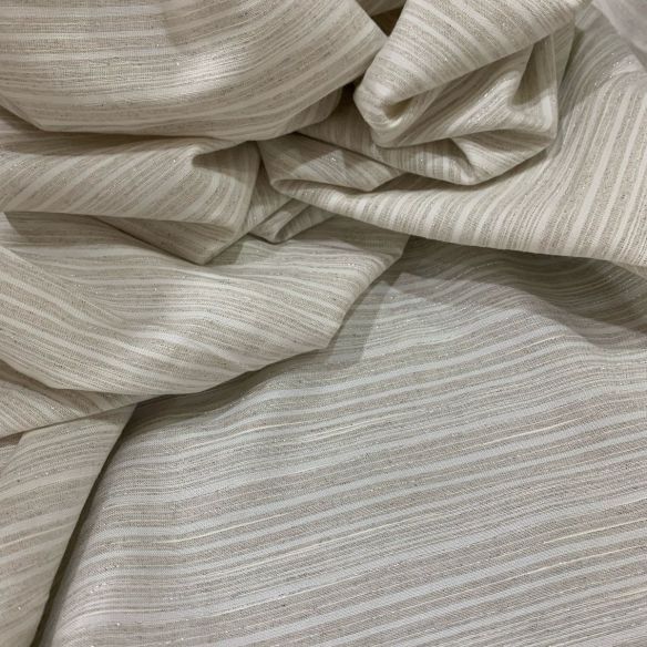 Tecido Linho Misto Listrado Natural One • Conexão Tecidos
