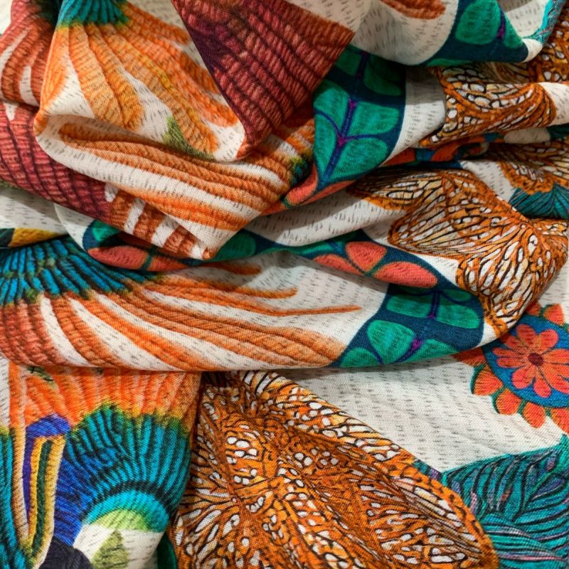 TECIDO VISCOSE ESTAMPA EXCLUSIVA FMR2 • Conexão Tecidos