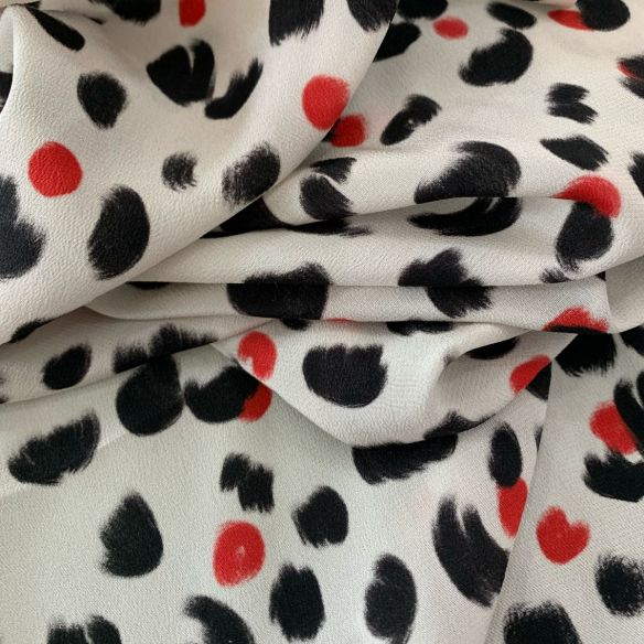 Tecido Crepe de Chine Estampado Painted Dots • Conexão Tecidos