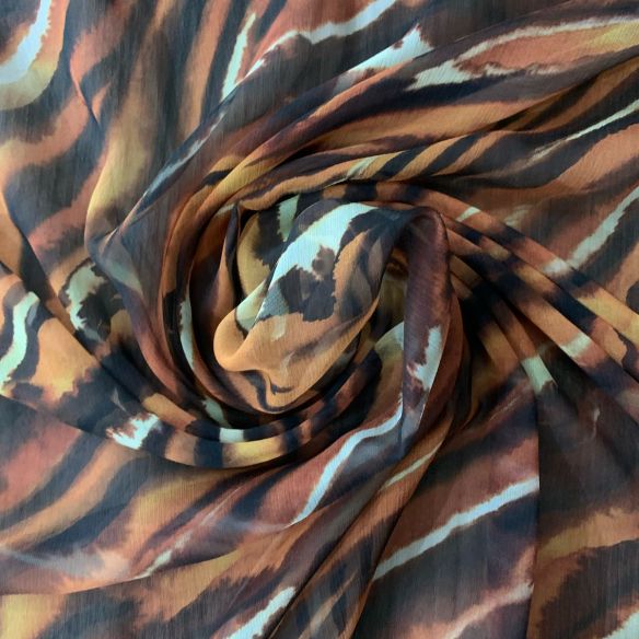 Tecido Chifom De Seda Estampado Est Tigre • Conexão Tecidos