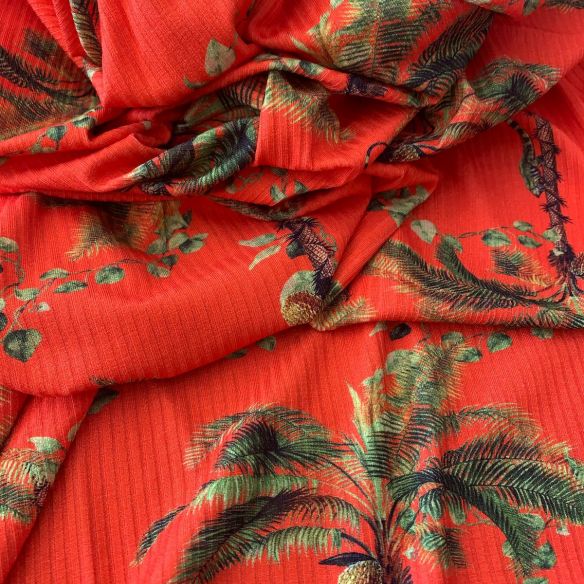 MALHA CANELADA ESTAMPADA COCONUT TREE.  MALHA CANELADA ESTAMPADA COCONUT TREE.