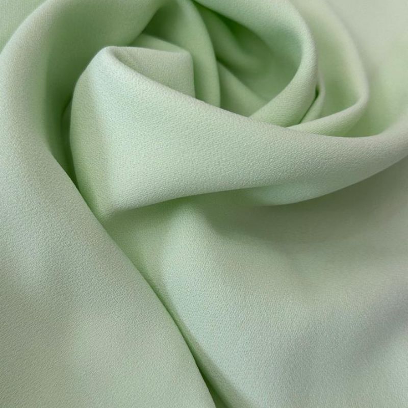Tecido Crepe Patou Verde Chá Claro • Conexão Tecidos