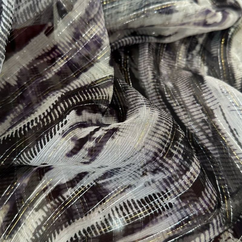 Tecido Chiffon De Seda Com Foil Marmo • Conexão Tecidos