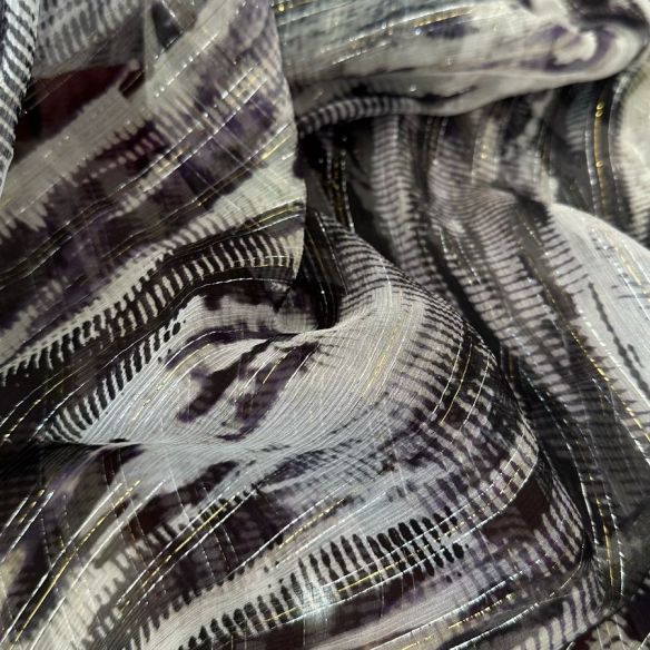 Tecido Chiffon De Seda Com Foil Marmo • Conexão Tecidos