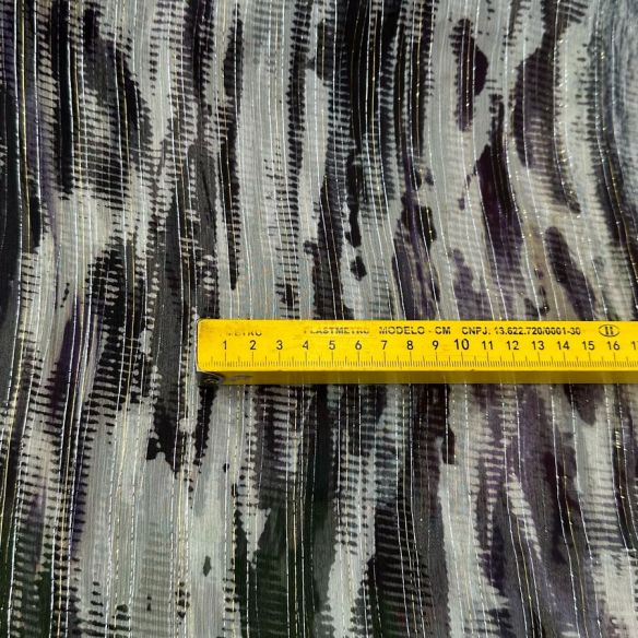 Tecido Chiffon De Seda Com Foil Marmo • Conexão Tecidos