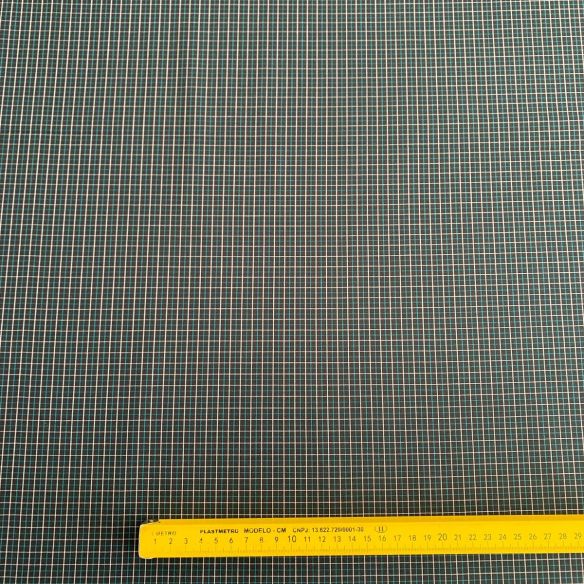 TECIDO TRICOLINE FIO TINTO XADREZ NAVY BLUE & TURQUOISE. 