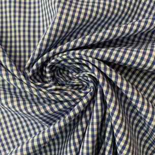 Tecido Tricoline Fio Tinto Xadrez White & Blue • Conexão Tecidos 2