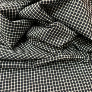 TECIDO TRICOLINE FIO TINTO XADREZ WHITHE & BLACK. 