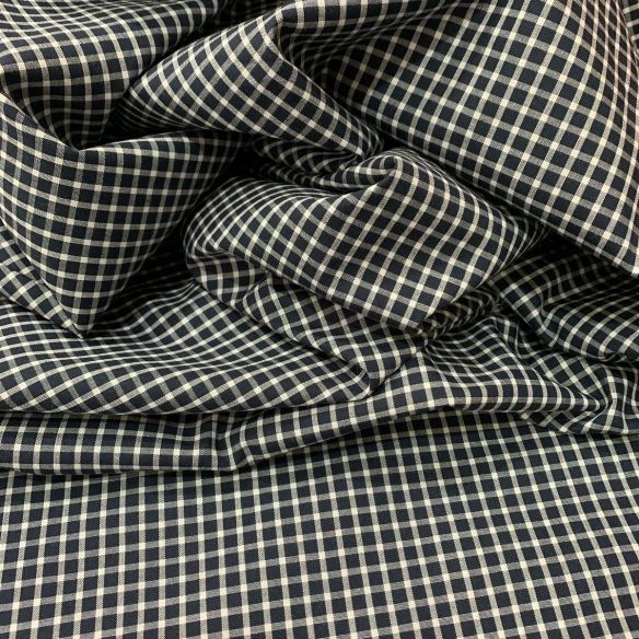 TECIDO TRICOLINE FIO TINTO XADREZ WHITHE & BLACK. 