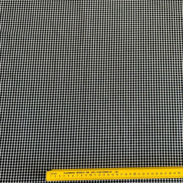 TECIDO TRICOLINE FIO TINTO XADREZ WHITHE & BLACK. 