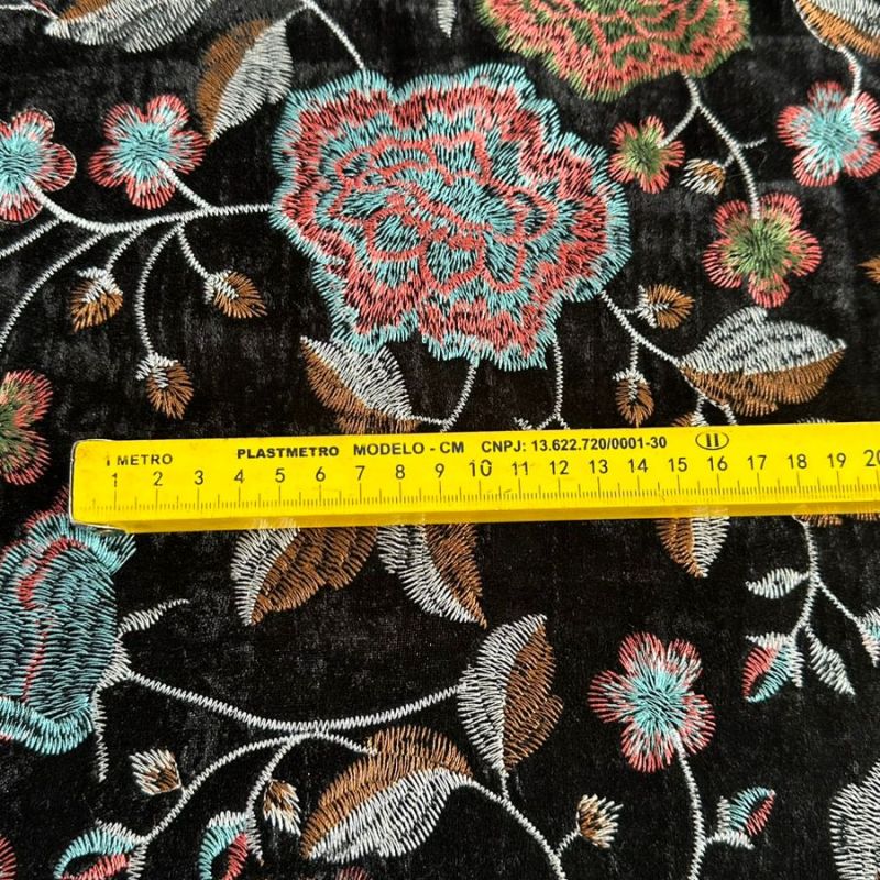 Tecido Veludo Bordado Exclusivo • Conexão Tecidos