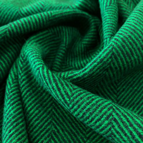 TECIDO LÃ PURA ESPINHA DE PEIXE VERDE • Conexão Tecidos