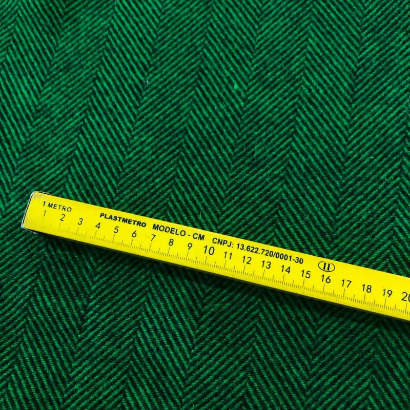 TECIDO LÃ PURA ESPINHA DE PEIXE VERDE • Conexão Tecidos