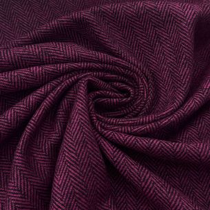 TECIDO LÃ PURA ESPINHA DE PEIXE PÚRPURA • Conexão Tecidos