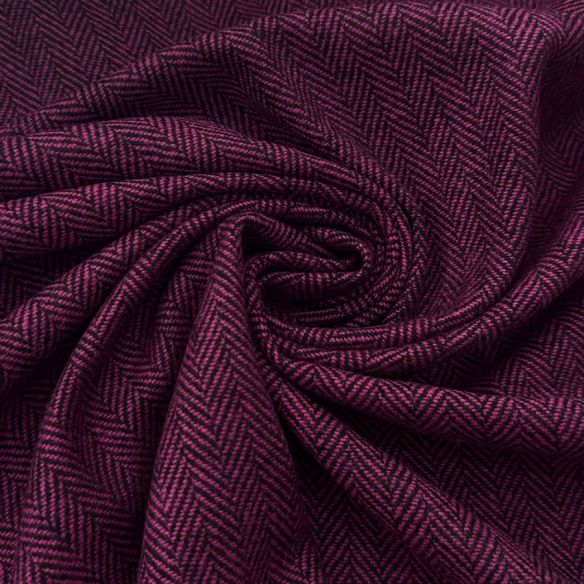 TECIDO LÃ PURA ESPINHA DE PEIXE PÚRPURA • Conexão Tecidos