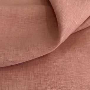 Tecido Linho Puro Liso Rosa Seco • Conexão Tecidos