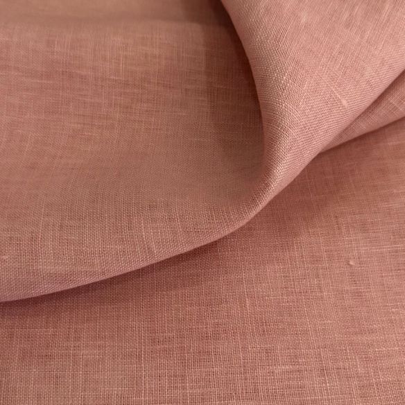 Tecido Linho Puro Liso Rosa Seco • Conexão Tecidos