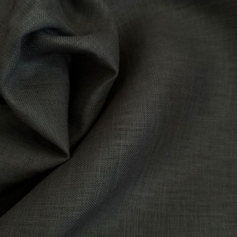 Tecido Linho Puro Liso Cinza Espartano • Conexão Tecidos