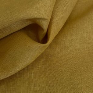 Tecido Linho Puro Liso Mostarda • Conexão Tecidos