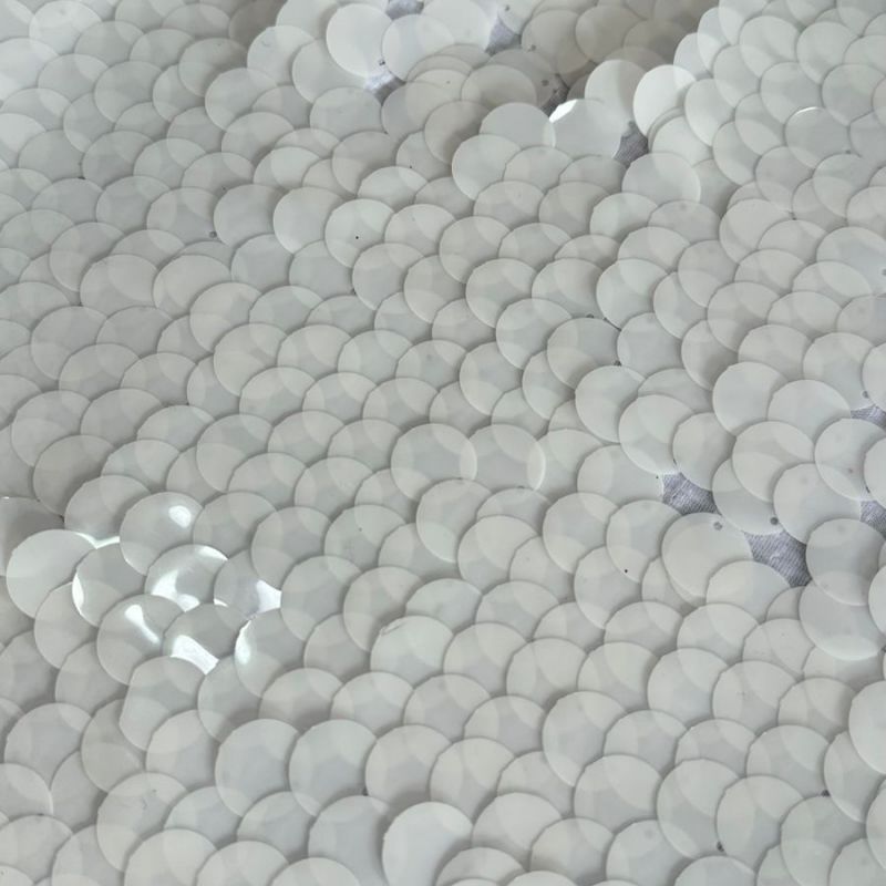 Tecido Maxi  Paetê Branco