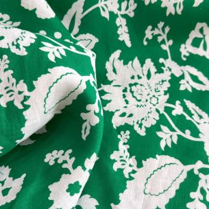 TECIDO LINHO PURO ESTAMPADO GREEN • Conexão Tecidos
