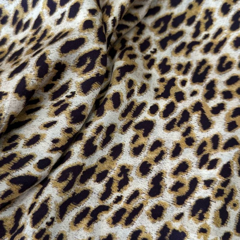 Tecido Cetim de Seda Estampado Onça • Conexão Tecidos