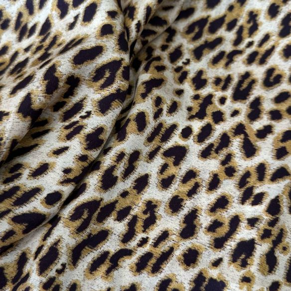 Tecido Cetim de Seda Estampado Onça • Conexão Tecidos