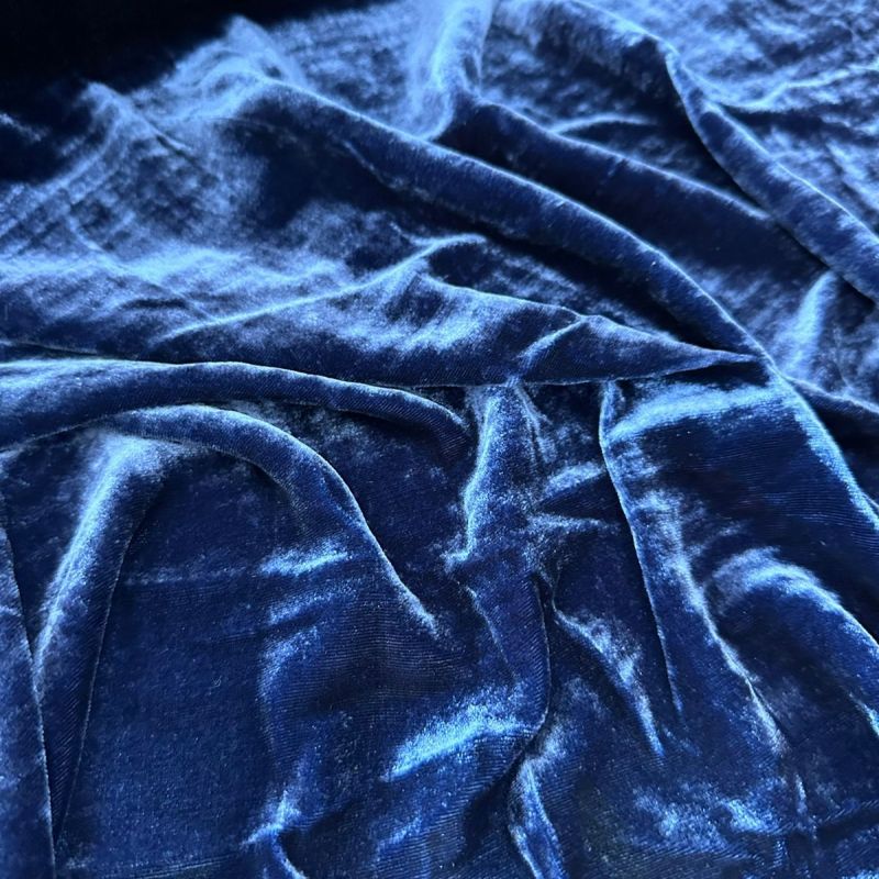 VELUDO DE SEDA AZUL • Conexão Tecidos