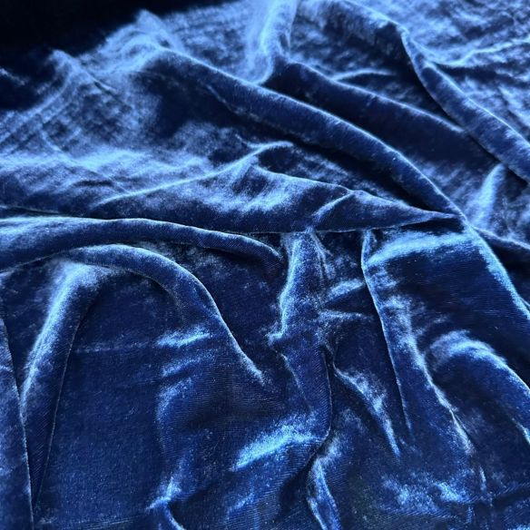 VELUDO DE SEDA AZUL • Conexão Tecidos