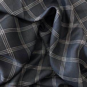 TECIDO CAMBRAIA DE LINHO PURO XADREZ MAQUINETADO • Conexão Tecidos