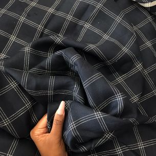 TECIDO CAMBRAIA DE LINHO PURO XADREZ MAQUINETADO • Conexão Tecidos 2